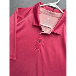 Tommy Bahama Polo Mens XL Pink IslandZone Emfielder Short Sleeve UPF 30